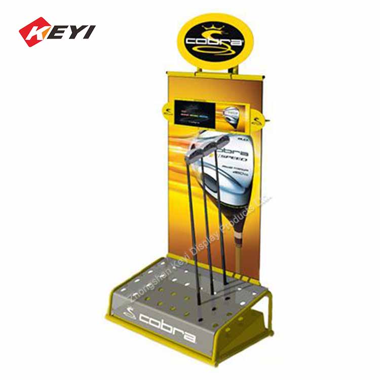 Free Standing Metal Golf Club Display Rack - 32 Hole