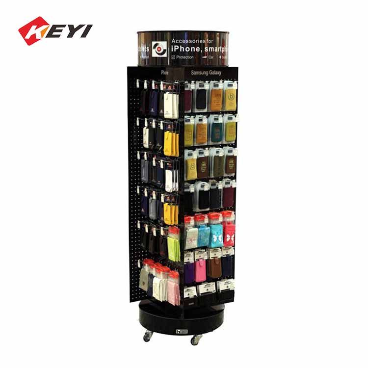 4 sided rotating display stand for hanging mobile phone accessories,with 4 caster 4 sided rotating display stand for hanging mobile phone accessories,with 4 caster
