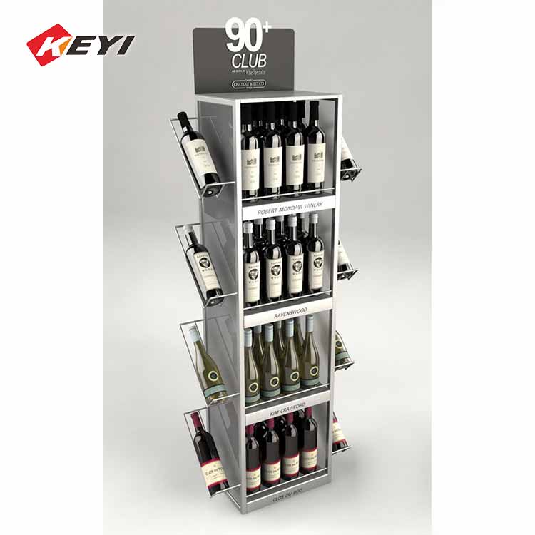 floor standing beer bottle display rack with side 8 wire shelves floor standing beer bottle display rack with side 8 wire shelves