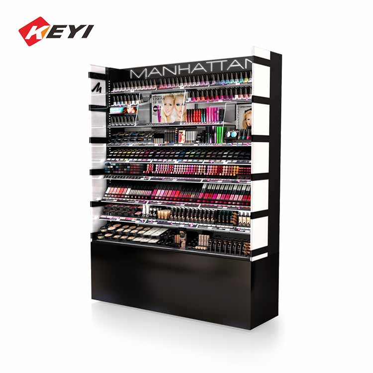 floor standing metal makeup display shelf for sale