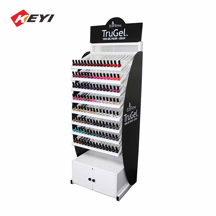 High Capacity Metal Nail Polish Display Floor Stand