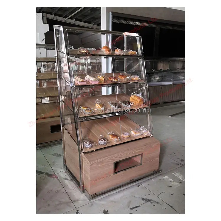 Morden Pop Bakery Shop Furniture Bread Showcase Bakery Stainless steel Display Cabinet