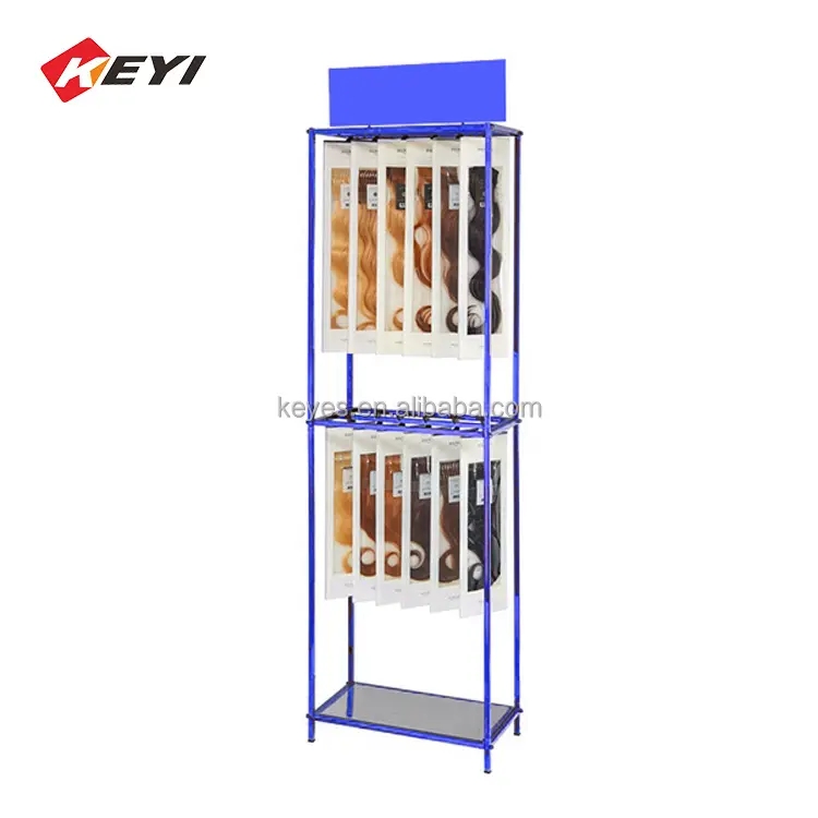 Hot Selling Metal Retail Hair Extensions Display Rack Customized Hair Accessory Display Stand Wig Holder