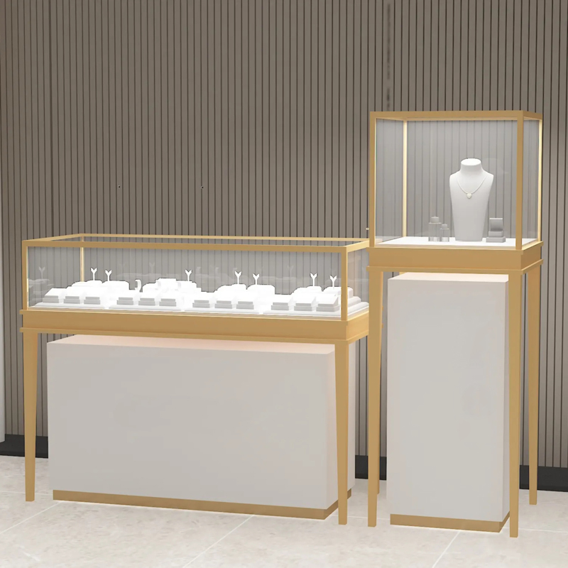 New Style Glass Display Cabinet Jewelry Sets Showcase Counter For Jewelry Shop Watch Store Display Case jewellery showroom decor