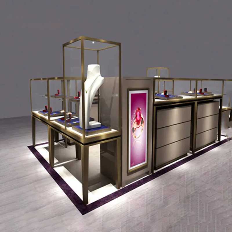 Luxury Watch/jewelry Showroom Counter Designs With Led Light Jewellery Showroom Designs Glass Wooden Jewellery Cabinet