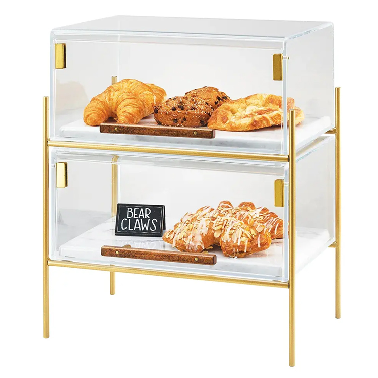 Customized And Wholesale Acrylic Display Stand Bread Bakery Cabinet Cake Showcase Acrylic Pastry Display Case With High Quality
