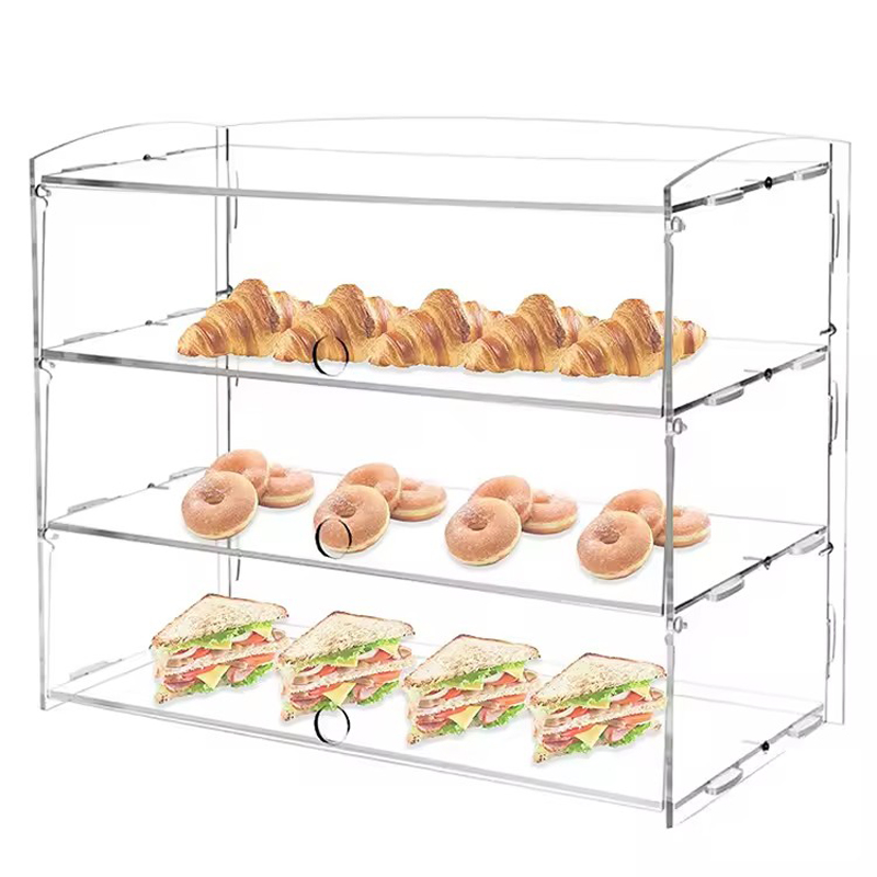 Acrylic Bakery Pastry Display Case Countertop Display Case Retail Display Counter Clear Shelf Dessert Cupcake Display Stand