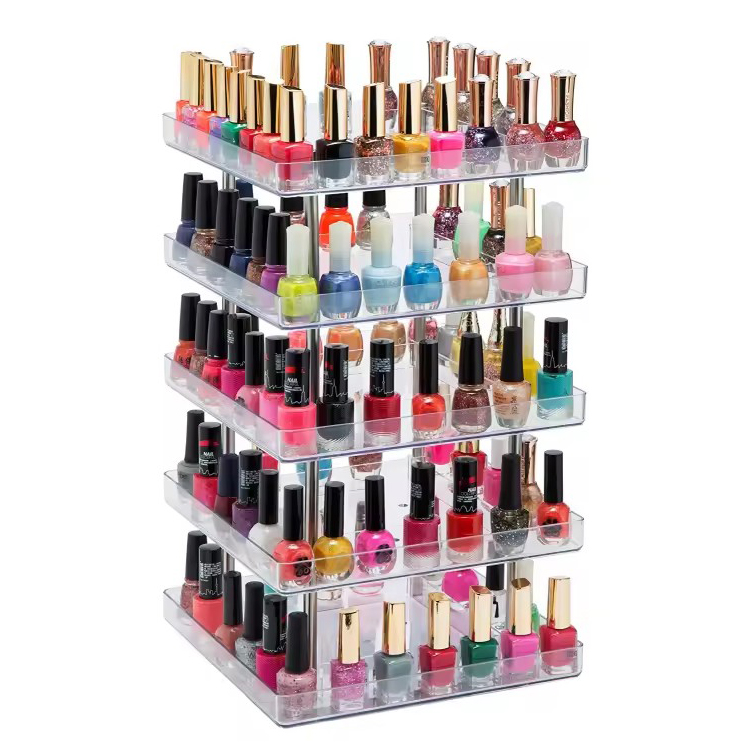 360 Rotating Clear Acrylic Nail Polish Display Stand