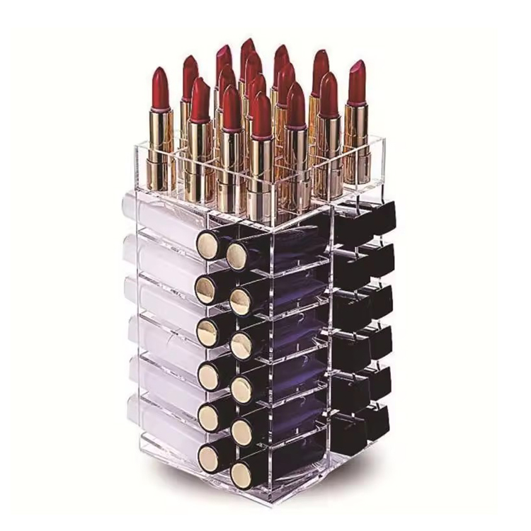 acrylic rotating Organizer tiers Makeup Cosmetic Countertop nail polish lipstickStorage Display stand rack with spinning base