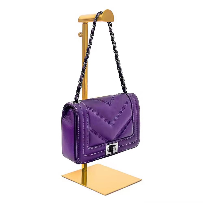 Luxury gold stainless steel women luxury bag display stand