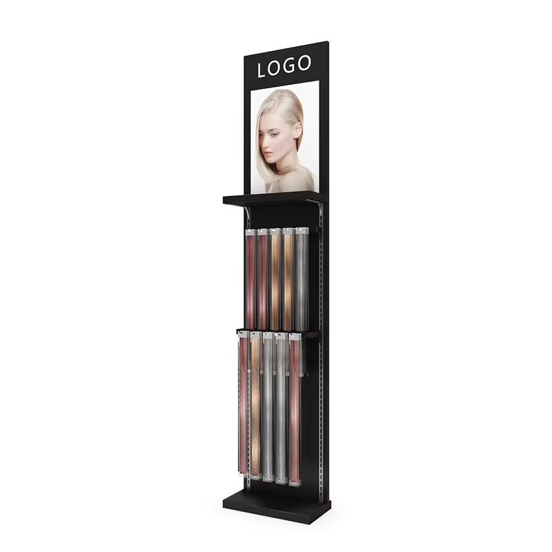 United state haircut shop metal custom adjustable salon bundles holder hair extension display stand for wigs display rack