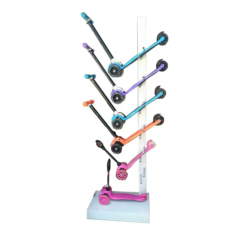 Customized Supermarket Surf Board Skateboard Kids Bike Electric Scooter Metal Display Rack Stand Holder