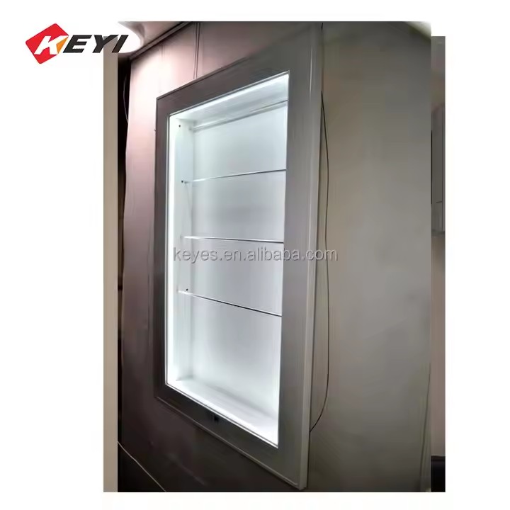 Wall Wig With Led Light Display Shelf Professional Stand Furniture Hair Extension Display